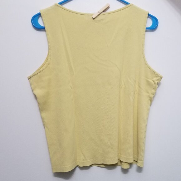 yellow cotton Kim Rogers XL tank top, with name written on - Picture 3 of 4